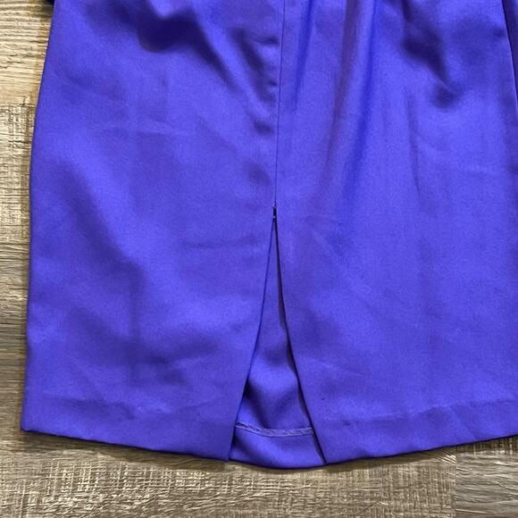 VTG 80's Michael Marcella Purple Off Shoulder Top w/Bow & Pencil Skirt Suit 4 - Picture 10 of 15